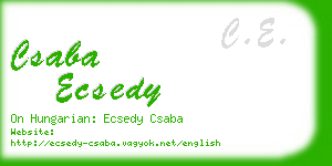 csaba ecsedy business card